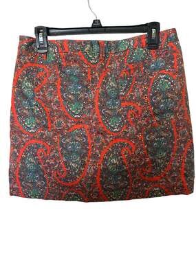Liz Claiborne Paisley Print Mini Skort with Gold Tone Hardware